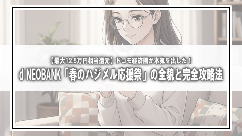 【最大12.5万円相当還元】ドコモ経済圏が本気を出した！d NEOBANK「春のハジメル応援祭」の全貌と完全攻略法