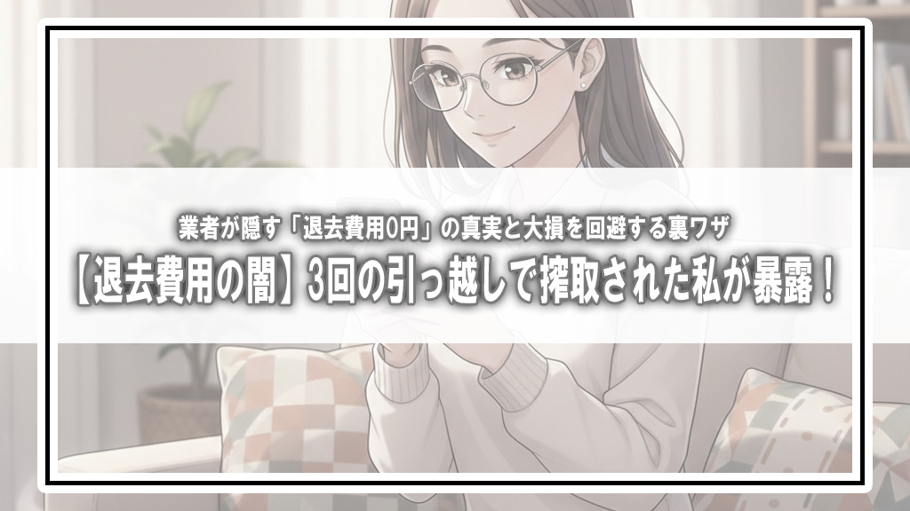【退去費用の闇】3回の引っ越しで搾取された私が暴露！業者が隠す「退去費用0円」の真実と大損を回避する裏ワザ
