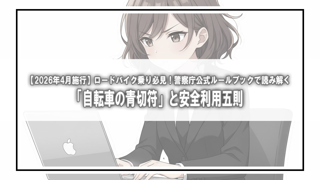 【2026年4月施行】ロードバイク乗り必見！警察庁公式ルールブックで読み解く「自転車の青切符」と安全利用五則