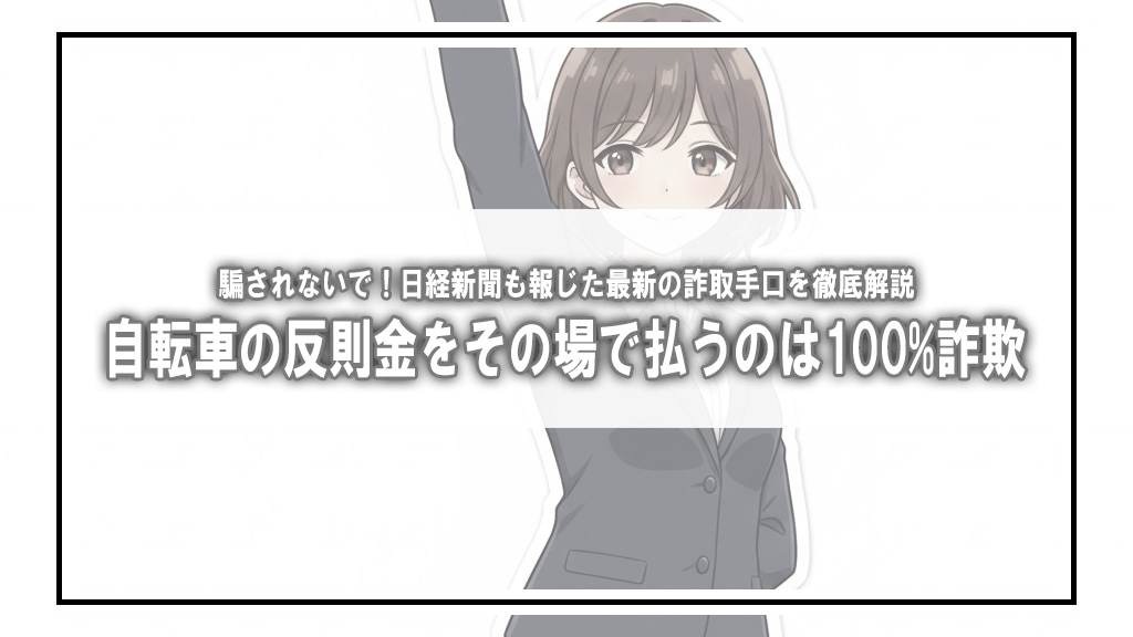 騙されないで！自転車の反則金を「その場」で払うのは100%詐欺。日経新聞も報じた最新の詐取手口を徹底解説