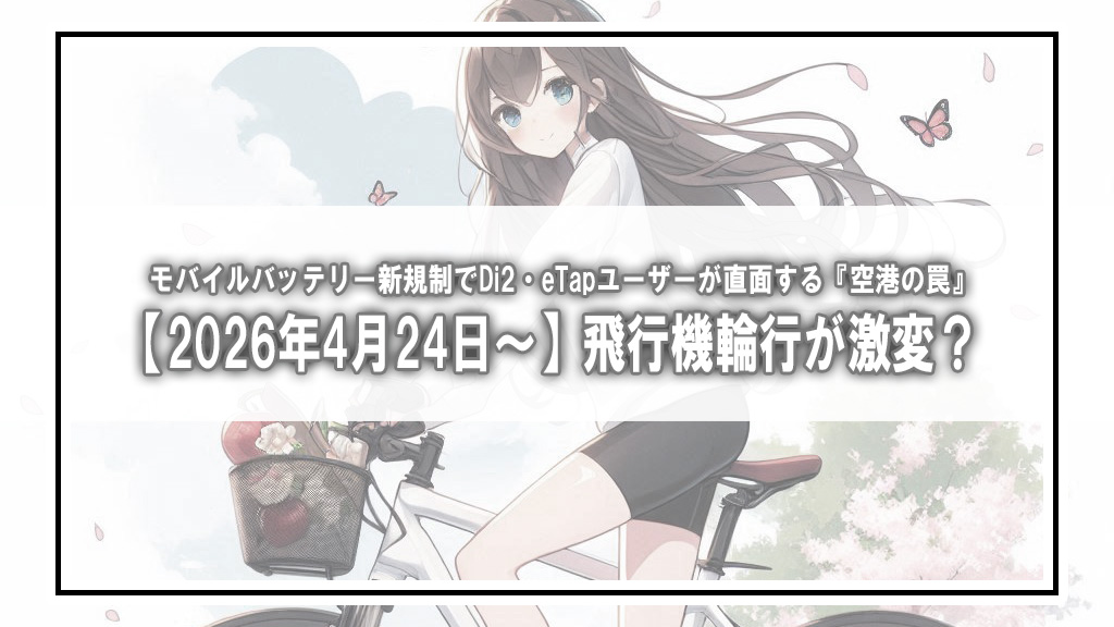 【2026年4月24日〜】飛行機輪行が激変？モバイルバッテリー新規制でDi2・eTapユーザーが直面する『空港の罠』
